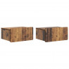 Wisząca Szafka Nocna 2 pcs Stare drewno 49 x 34,5 x 24 cm
