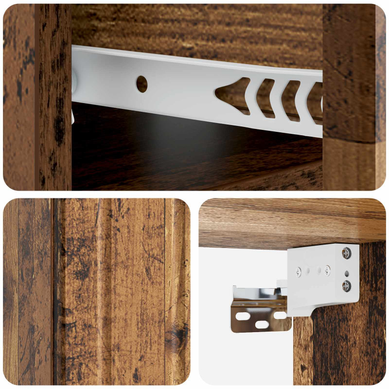 Wisząca Szafka Nocna 2 pcs Stare drewno 49 x 34,5 x 24 cm