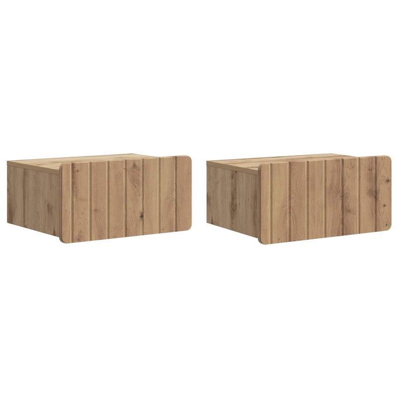 Wisząca Szafka Nocna 2 pcs Dąb artisan 49 x 34,5 x 24 cm