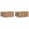 Wisząca Szafka Nocna 2 pcs Dąb artisan 49 x 34,5 x 24 cm