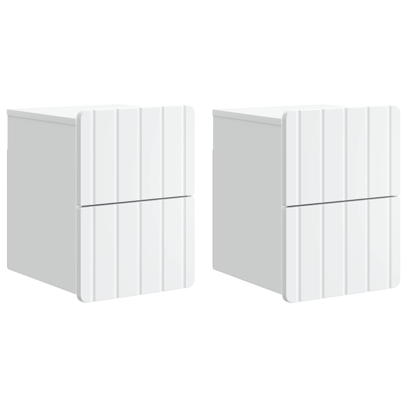 Wisząca Szafka Nocna z szufladą 2 pcs Biały 33 x 34,5 x 43 cm