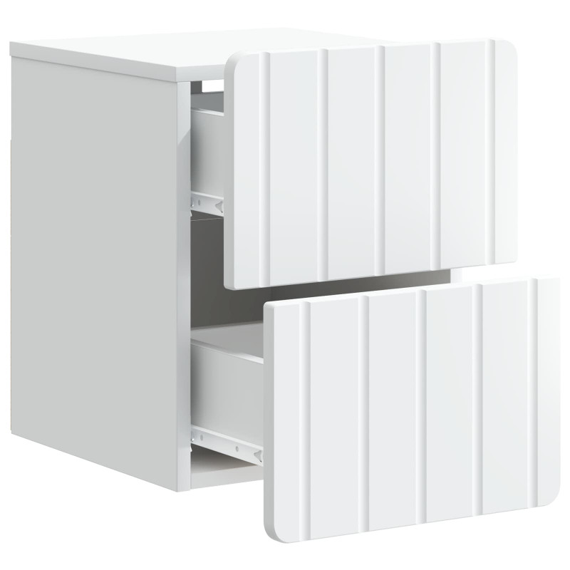Wisząca Szafka Nocna z szufladą 2 pcs Biały 33 x 34,5 x 43 cm