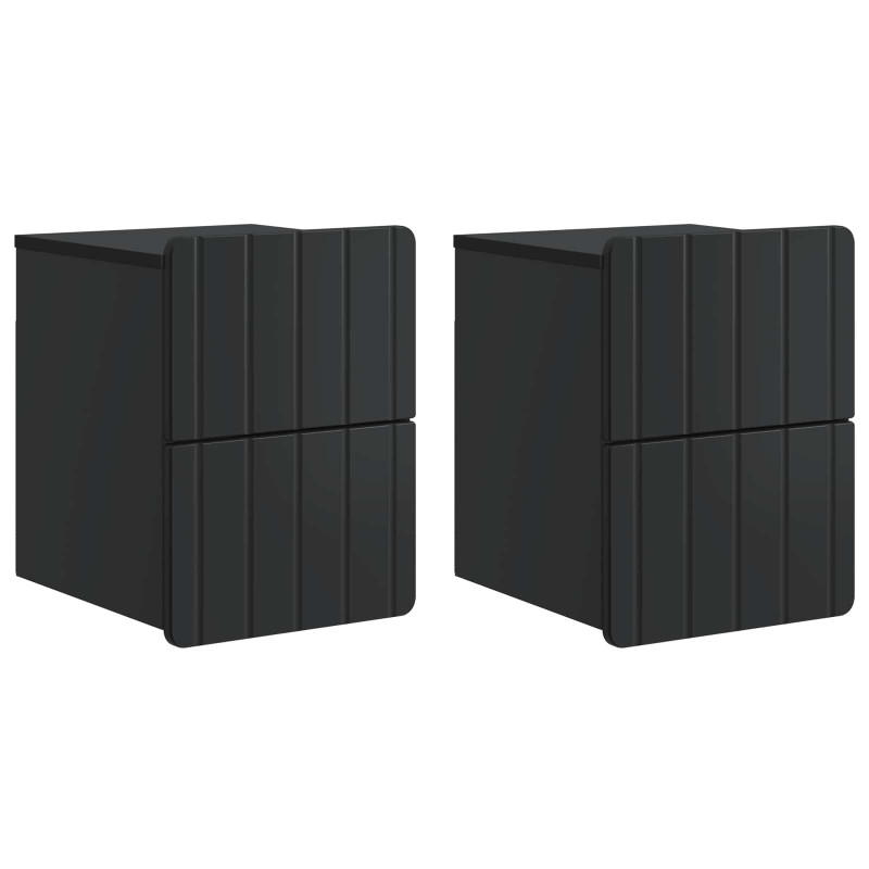 Wisząca Szafka Nocna z szufladą 2 pcs Czarny 33 x 34,5 x 43 cm