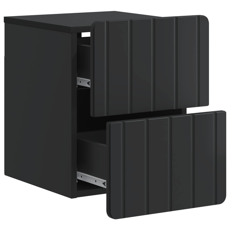 Wisząca Szafka Nocna z szufladą 2 pcs Czarny 33 x 34,5 x 43 cm