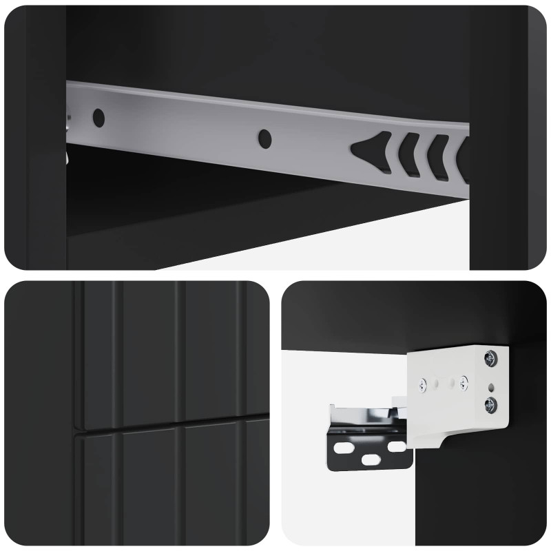 Wisząca Szafka Nocna z szufladą 2 pcs Czarny 33 x 34,5 x 43 cm