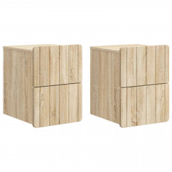 Wisząca Szafka Nocna 2 pcs dąb Sonoma 33 x 34,5 x 43 cm