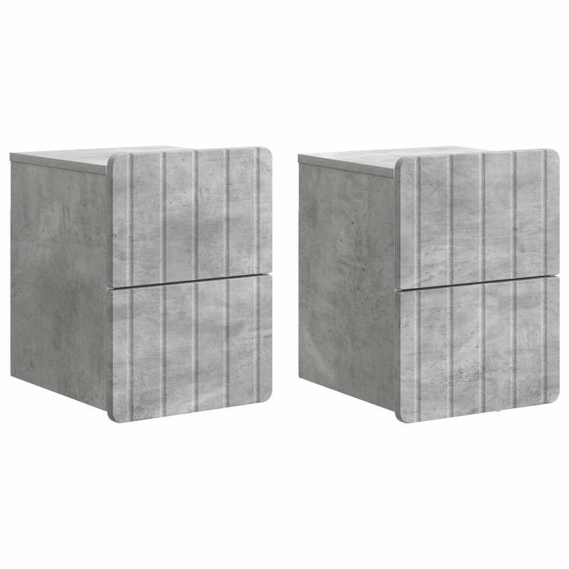 Wisząca Szafka Nocna 2 pcs Betonowy szary 33 x 34,5 x 43 cm