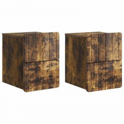 Wisząca Szafka Nocna 2 pcs Dąb wędzony 33 x 34,5 x 43 cm
