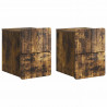 Wisząca Szafka Nocna 2 pcs Dąb wędzony 33 x 34,5 x 43 cm