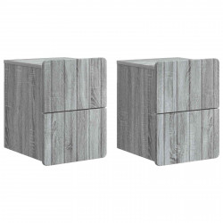 Wisząca Szafka Nocna 2 pcs Szary Sonoma 33 x 34,5 x 43 cm