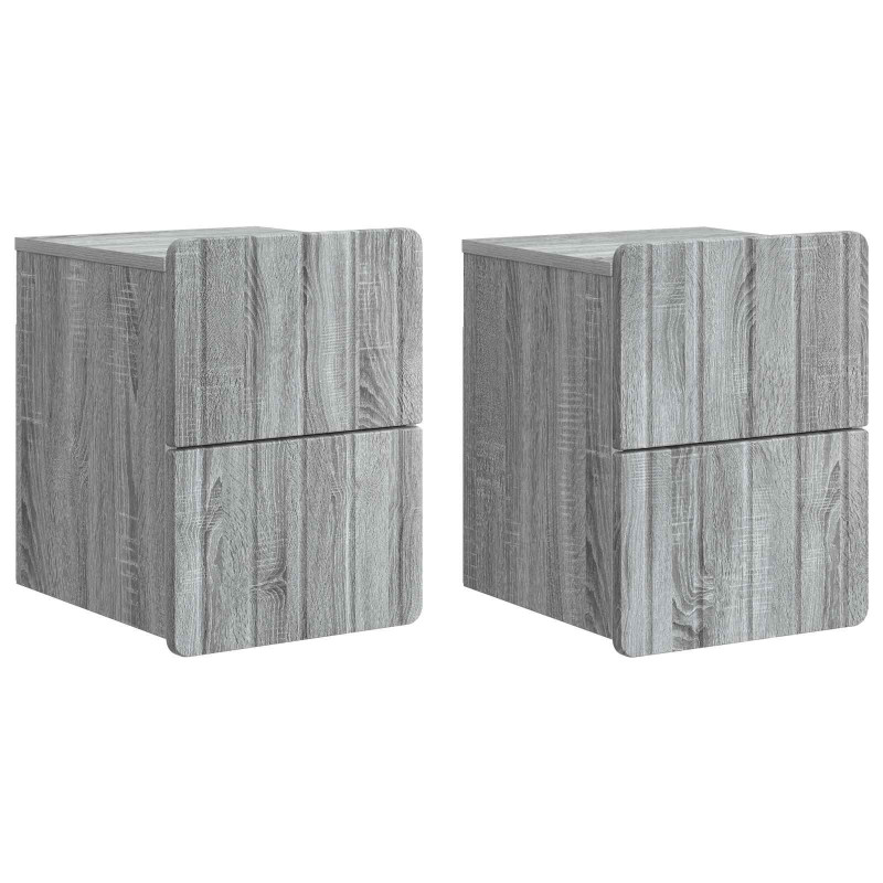 Wisząca Szafka Nocna 2 pcs Szary Sonoma 33 x 34,5 x 43 cm