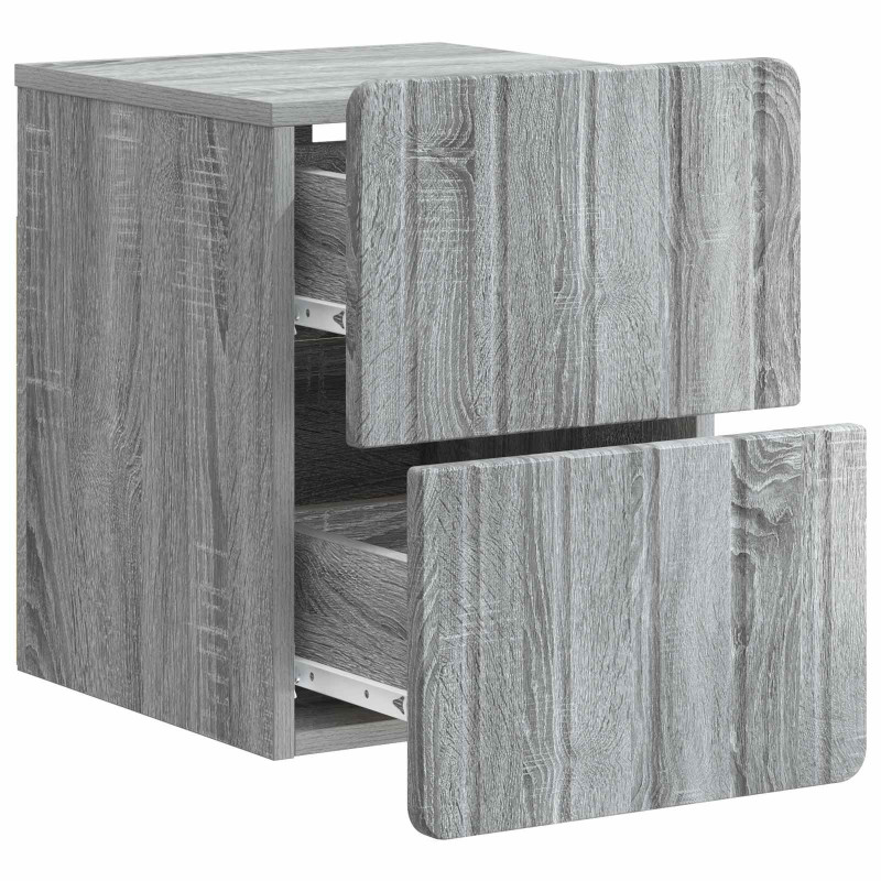 Wisząca Szafka Nocna 2 pcs Szary Sonoma 33 x 34,5 x 43 cm
