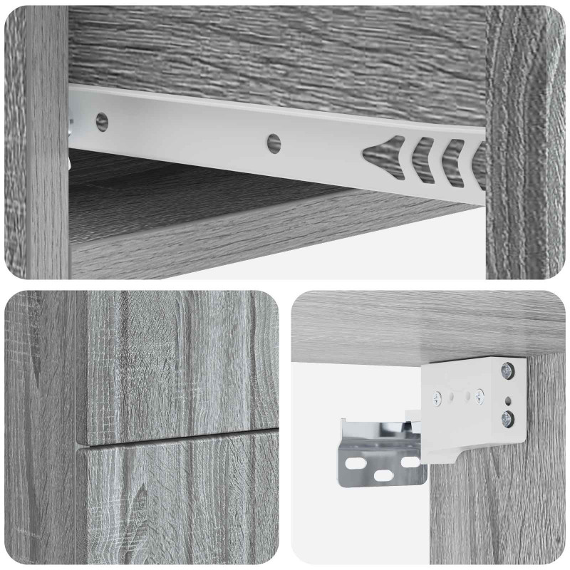Wisząca Szafka Nocna 2 pcs Szary Sonoma 33 x 34,5 x 43 cm