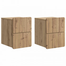 Wisząca Szafka Nocna 2 pcs Dąb artisan 33 x 34,5 x 43 cm