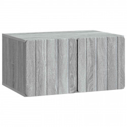 Szafka RTV montowana na ścianie Szary Sonoma 59,5 x 41 x 30 cm