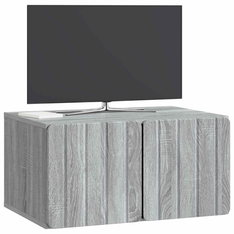 Szafka RTV montowana na ścianie Szary Sonoma 59,5 x 41 x 30 cm