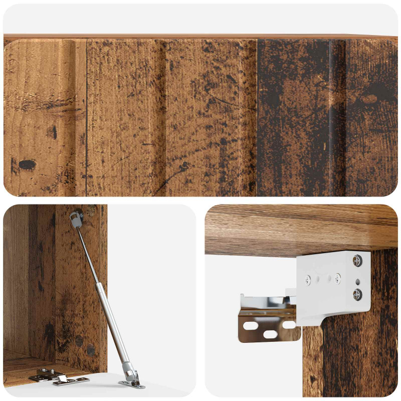 Szafka RTV montowana na ścianie Stare drewno 59,5 x 41 x 30 cm