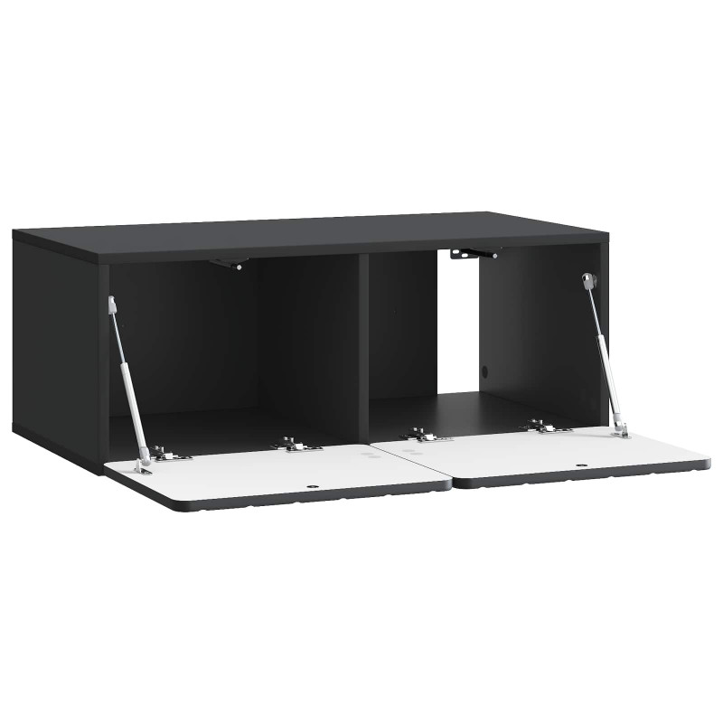 Szafka RTV montowana na ścianie Czarny 78,5 x 41 x 30 cm