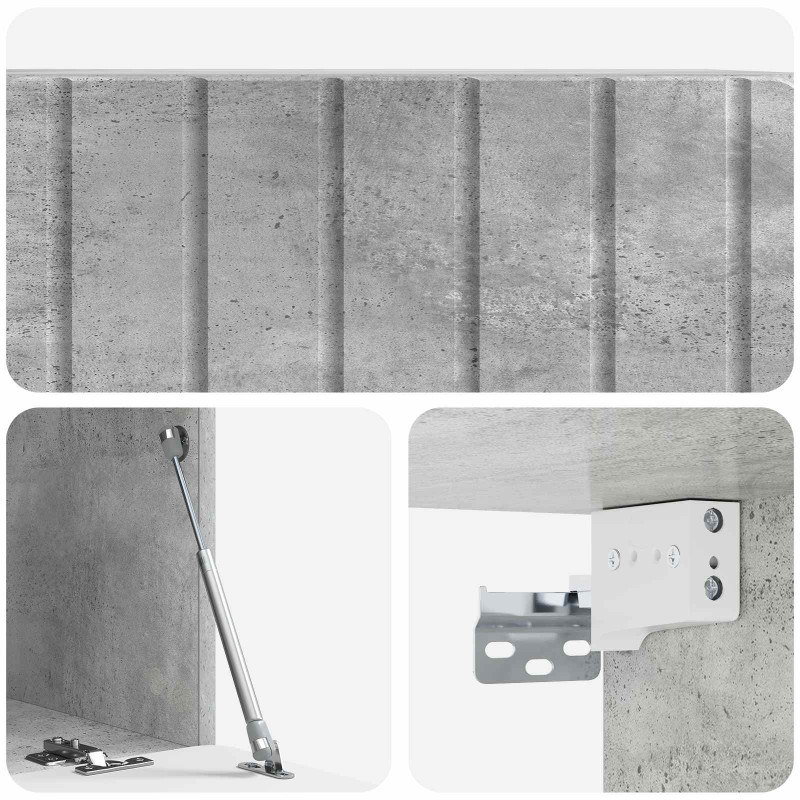 Szafka RTV montowana na ścianie Betonowy szary
