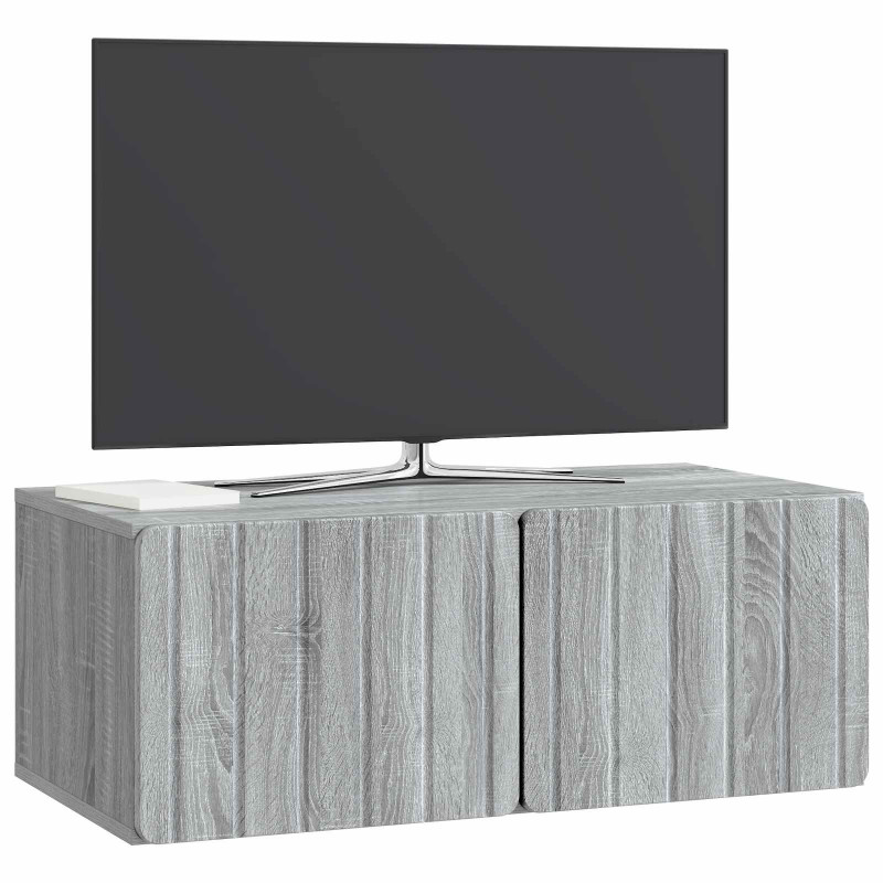 Szafka RTV montowana na ścianie Szary Sonoma 78,5 x 41 x 30 cm