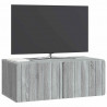 Szafka RTV montowana na ścianie Szary Sonoma 78,5 x 41 x 30 cm