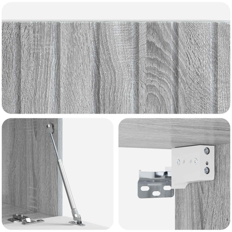 Szafka RTV montowana na ścianie Szary Sonoma 78,5 x 41 x 30 cm
