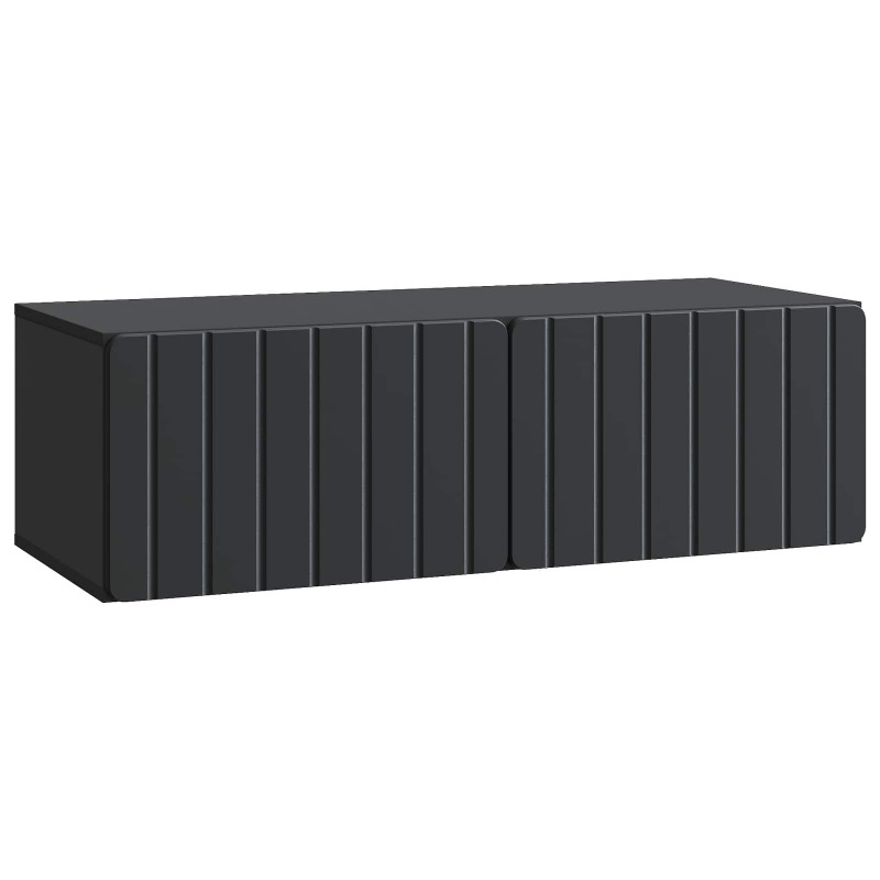 Szafka RTV montowana na ścianie Czarny 98 x 41 x 30 cm