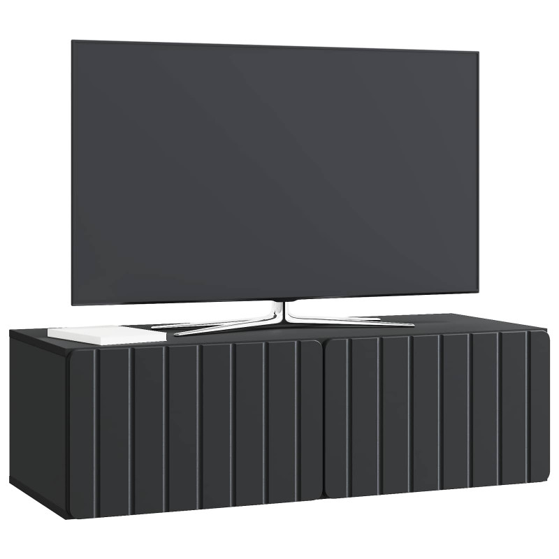 Szafka RTV montowana na ścianie Czarny 98 x 41 x 30 cm