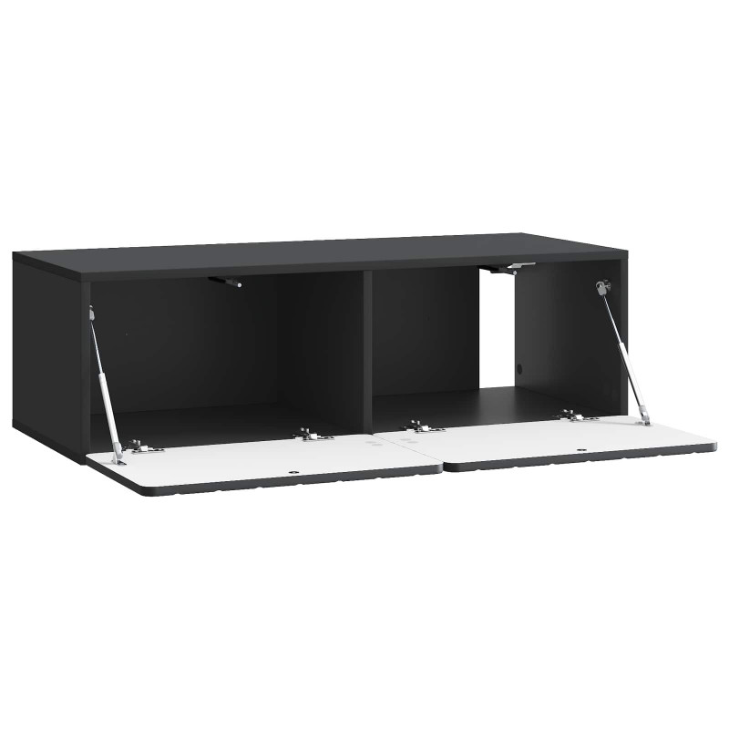 Szafka RTV montowana na ścianie Czarny 98 x 41 x 30 cm