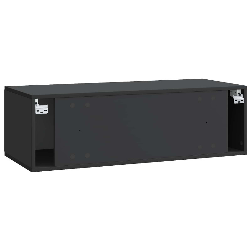 Szafka RTV montowana na ścianie Czarny 98 x 41 x 30 cm