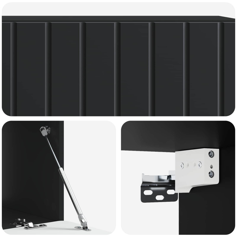 Szafka RTV montowana na ścianie Czarny 98 x 41 x 30 cm
