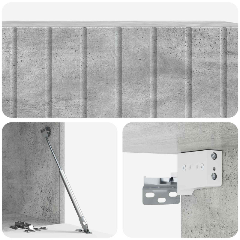 Szafka RTV montowana na ścianie Betonowy szary 98 x 41 x 30 cm