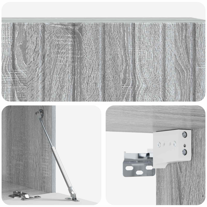 Szafka RTV montowana na ścianie Szary Sonoma 98 x 41 x 30 cm