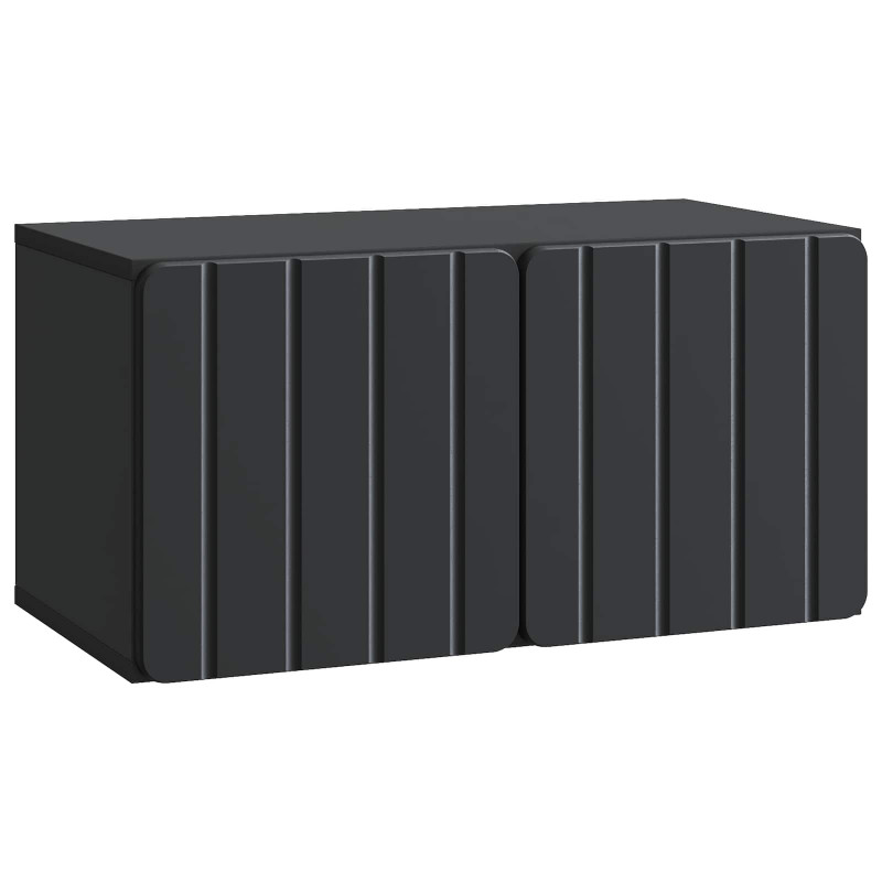 Szafka RTV montowana na ścianie Czarny 59,5 x 31 x 30 cm