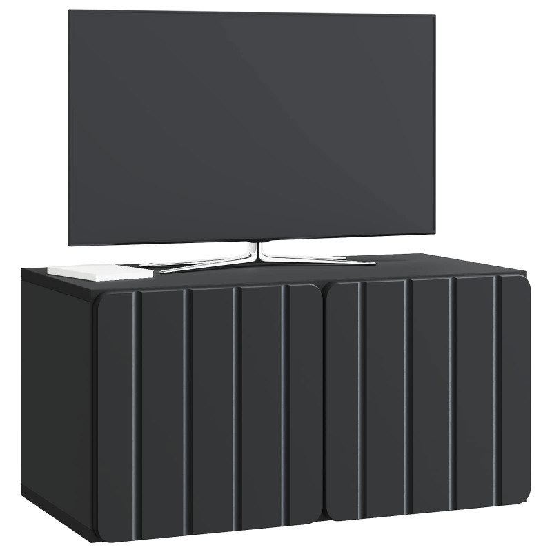 Szafka RTV montowana na ścianie Czarny 59,5 x 31 x 30 cm