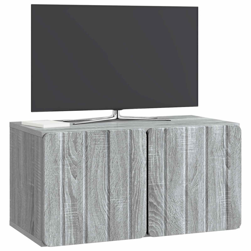 Szafka RTV montowana na ścianie Szary Sonoma 59,5 x 31 x 30 cm