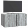 Szafka RTV montowana na ścianie Szary Sonoma 59,5 x 31 x 30 cm