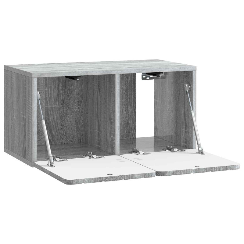 Szafka RTV montowana na ścianie Szary Sonoma 59,5 x 31 x 30 cm