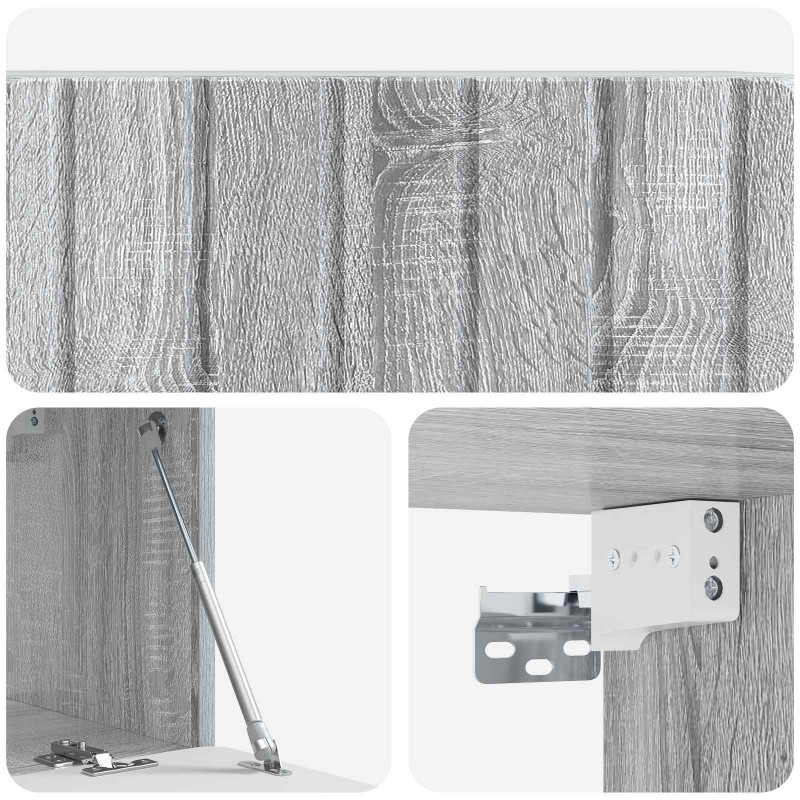 Szafka RTV montowana na ścianie Szary Sonoma 78,5 x 31 x 30 cm