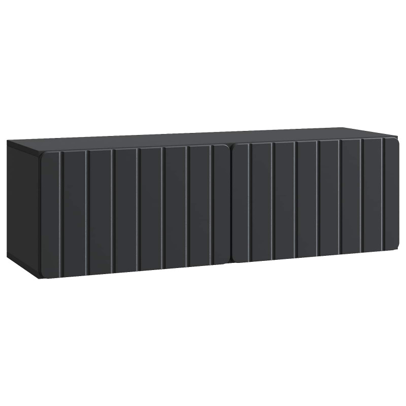 Szafka RTV montowana na ścianie Czarny 98 x 31 x 30 cm