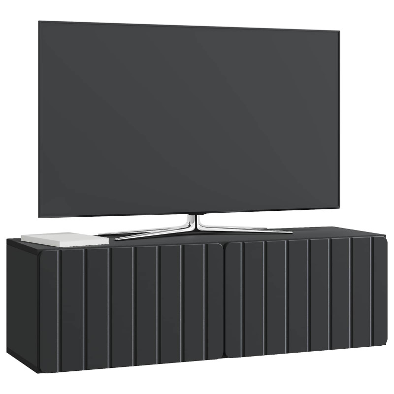 Szafka RTV montowana na ścianie Czarny 98 x 31 x 30 cm