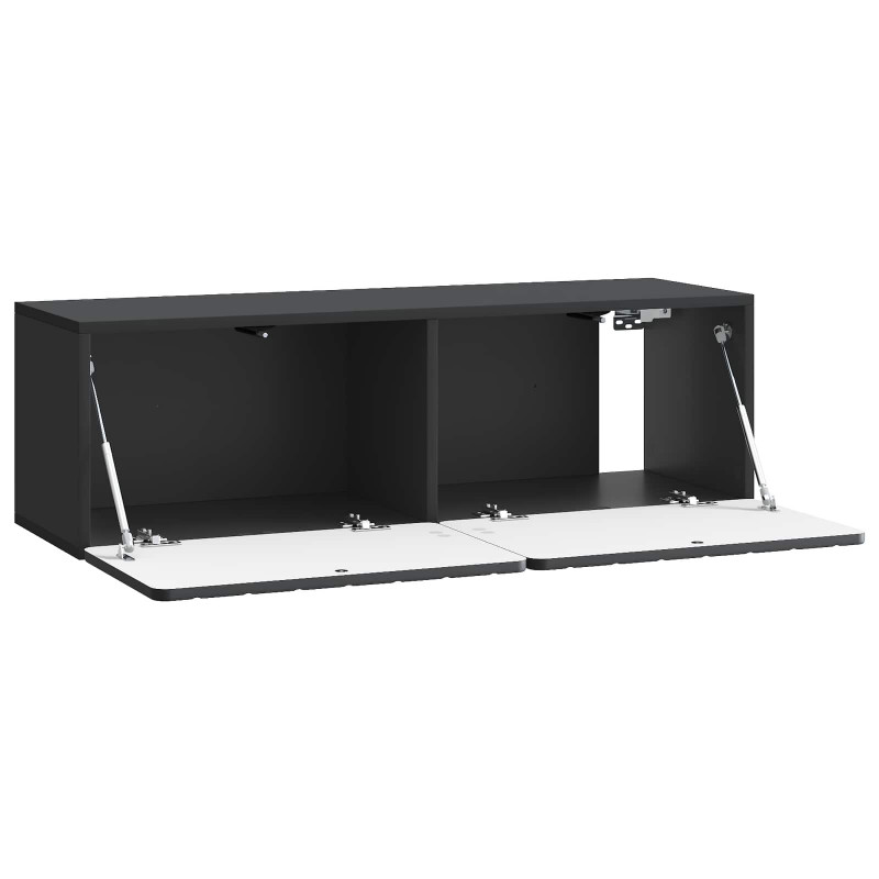 Szafka RTV montowana na ścianie Czarny 98 x 31 x 30 cm