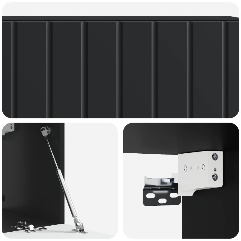 Szafka RTV montowana na ścianie Czarny 98 x 31 x 30 cm