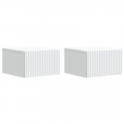 Wisząca Szafka Nocna z szufladą 2 pcs Biały 33 x 34,5 x 20 cm