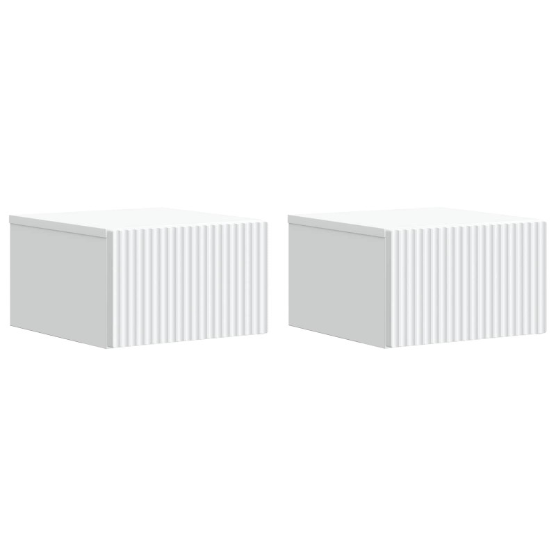 Wisząca Szafka Nocna z szufladą 2 pcs Biały 33 x 34,5 x 20 cm