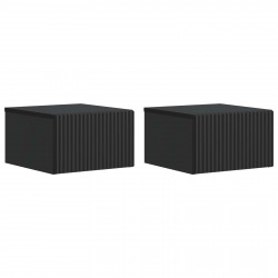 Wisząca Szafka Nocna z szufladą 2 pcs Czarny 33 x 34,5 x 20 cm