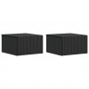 Wisząca Szafka Nocna z szufladą 2 pcs Czarny 33 x 34,5 x 20 cm