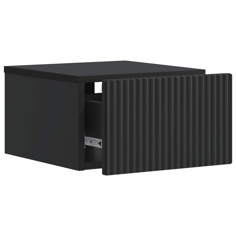 Wisząca Szafka Nocna z szufladą 2 pcs Czarny 33 x 34,5 x 20 cm