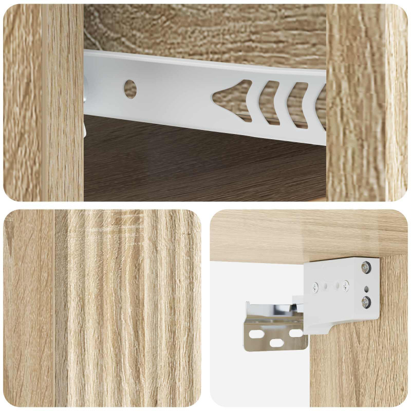 Wisząca Szafka Nocna 2 pcs dąb Sonoma 33 x 34,5 x 20 cm