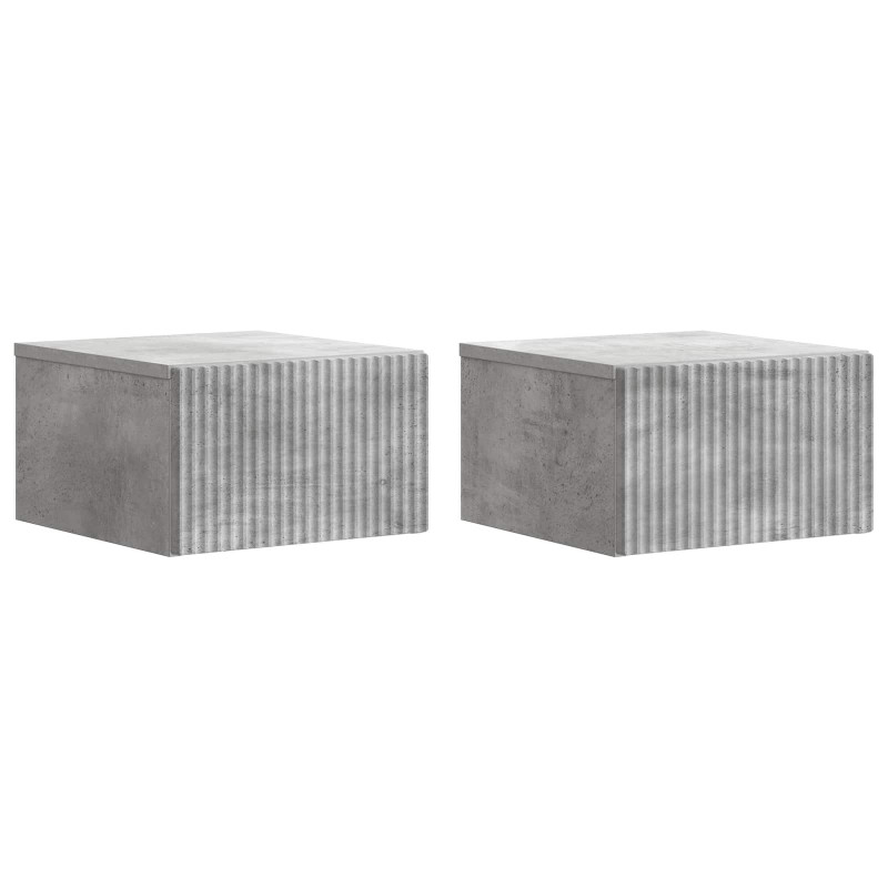 Wisząca Szafka Nocna 2 pcs Betonowy szary 33 x 34,5 x 20 cm